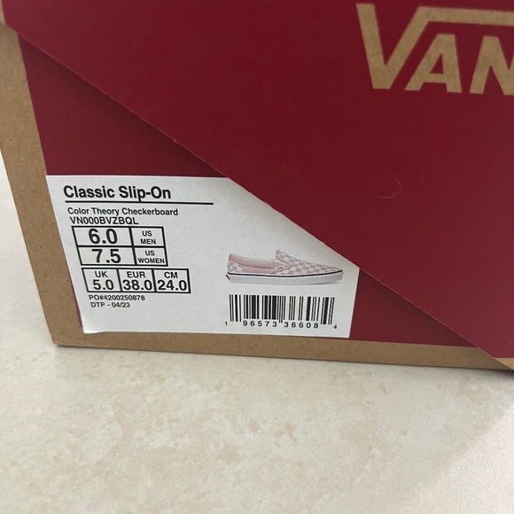 Vans Classic Slip-Ons Checkerboard - Pink - Picture 1 of 2